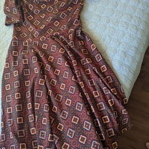 Lularoe Nicole dress, Large warm autumn colors